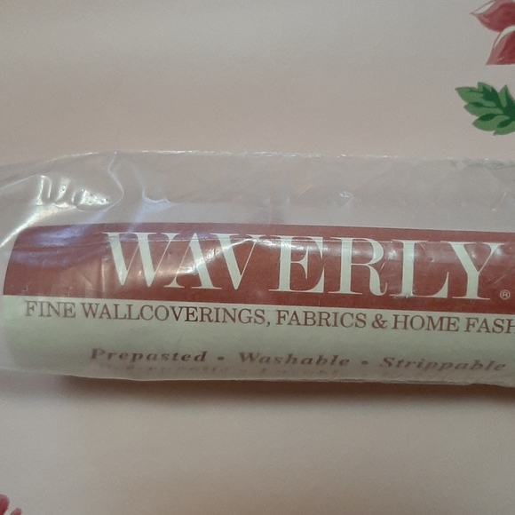 Waverly wallpaper pink floral Rose's 1 dbl roll - Picture 9 of 11